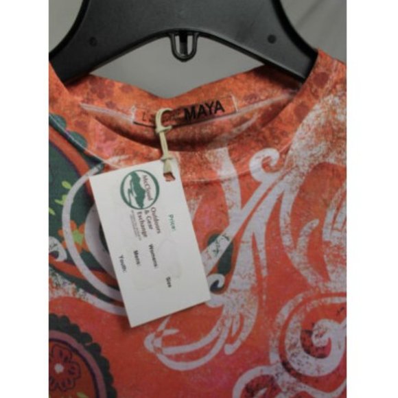 Maya Orange Purple Graphic Paisley Tee Small - Picture 5 of 5